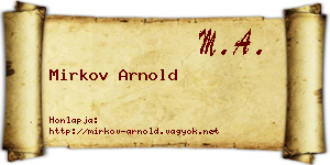 Mirkov Arnold névjegykártya